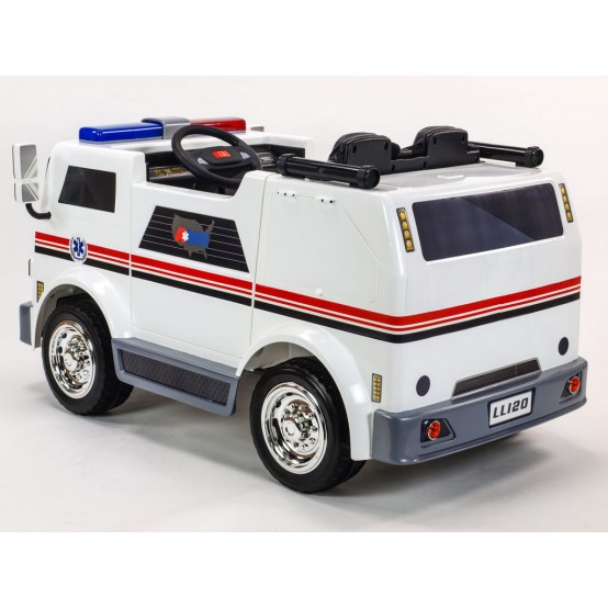 Dvoumístné autíčko Sanitka Ambulance 4x4 se svítícím majákem, sirénou a funkčním megafonem